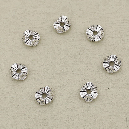 Alloy Flower Wavy Ring Spacer Beads 10mm 40pcs 3