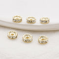 Rhinestone Brass Ripple Spacer Beads 4-10mm 100pcs 2