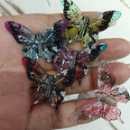 Transparent Swallowtail Acrylic Beads 25x45mm Colored Printing 100pcs