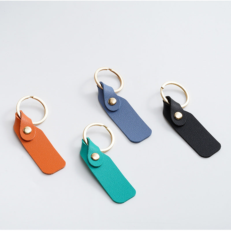 Alien Leather Keychain with Gold Rivet Accent Colorful 3