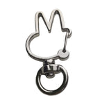 Spray Painted Bunny Head Zinc Alloy Buckle Keychain Clasps 20pcs 4