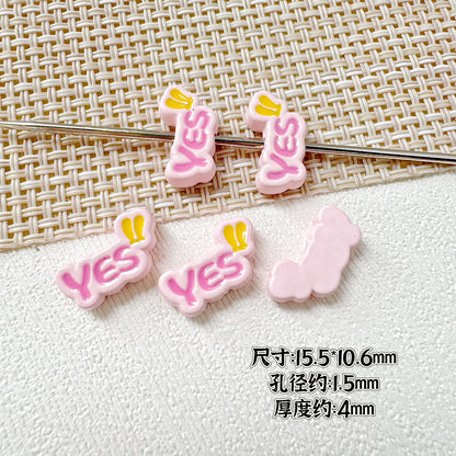 Baking Painted WOW&YES Metal Beads 13mm 15mm Colorful Alloy 20pcs 16