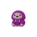Silicone Focal Beads Cartoon Chicken Wearing Purple Hoodie 20pcs 6