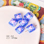 Lampwork Glass Beads Square 15mm Hand Painted Dotted Heart 10pcs 14
