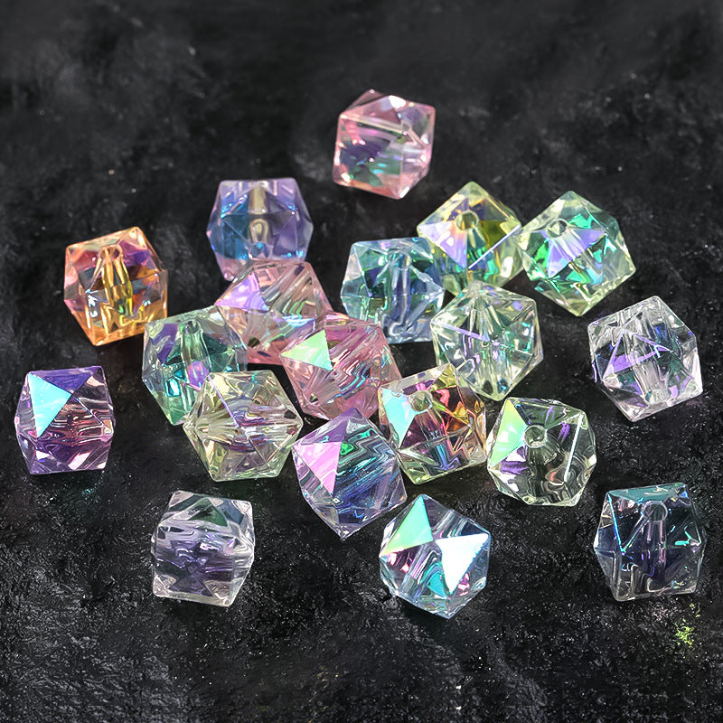 Faceted Section Round Acrylic Beads 12mm 14mm 25mm UV Finish 100pcs 6
