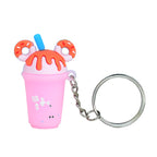 Soft Rubber Milk Tea Drink Keychain with Donut Ears and Dripping Tops 5
