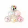Plating Round Acrylic Beads 16mm Crackle Iridescent Pastel 50pcs
