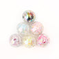 Plating Round Acrylic Beads 16mm Crackle Iridescent Pastel 50pcs