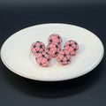 Football Patterned Rhinestone Bubblegum Beads 16mm 20mm 25pcs 6