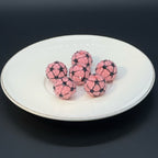Football Patterned Rhinestone Bubblegum Beads 16mm 20mm 25pcs 6