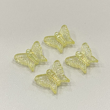 Transparent Butterfly Acrylic Beads 16mm UV Plating Summer 30pcs 6