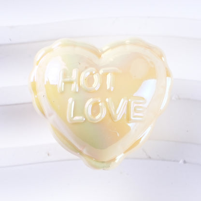 UV Plating Balloon Shaped Heart Star Acrylic Beads 25mm Glossy Pastel 50pcs 13