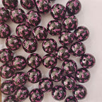 Printed Bubblegum Beads 20mm Black Pink Ribbon Glossy Acrylic 10pcs 3