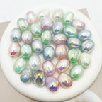 Plated Oval Acrylic Beads 20mm Imitation Pearl Pastel Shimmer 25pcs