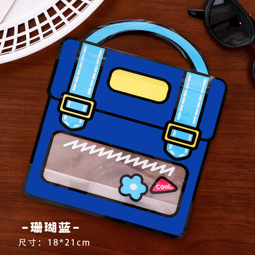 Backpack Shaped Zip Lock Bags Plastic Resealable 21x18cm 10pcs 8