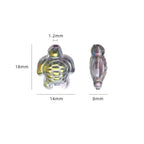 Electroplated Turtle Glass Beads 14X18mm Transparent Rainbow 20pcs 2