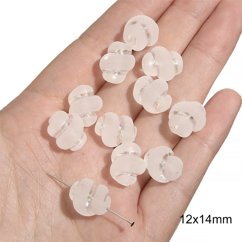Semi-transparent Frosted Acrylic Beads Matte Finish Mixed Shapes 13
