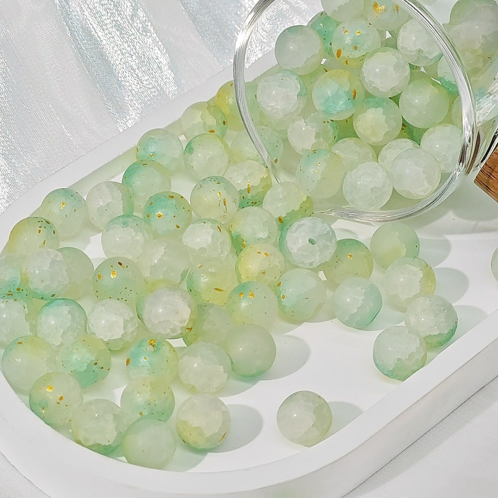 Frosted Round Glass Beads 10mm Matte Mixed Colors 50pcs 19