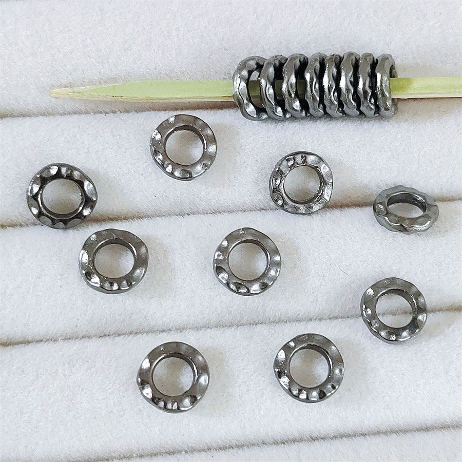 Alloy Irregular Ring Spacer Beads 6mm 8mm 10mm Tibetan Style 100pcs 8