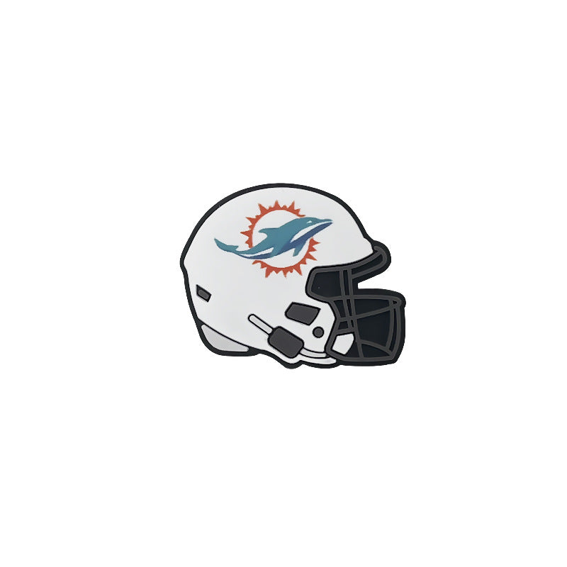 Silicone Focal Beads NFL Teams Helmet Printed Logos 20pcs 22
