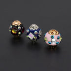 Ethnic Diamond Clay Beads 16mm Faceted Rhinestone Alloy 10pcs 2