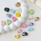 Kitten and Teddy Bear Metal Beads 14mm Hand Painted Alloy 10pcs 3