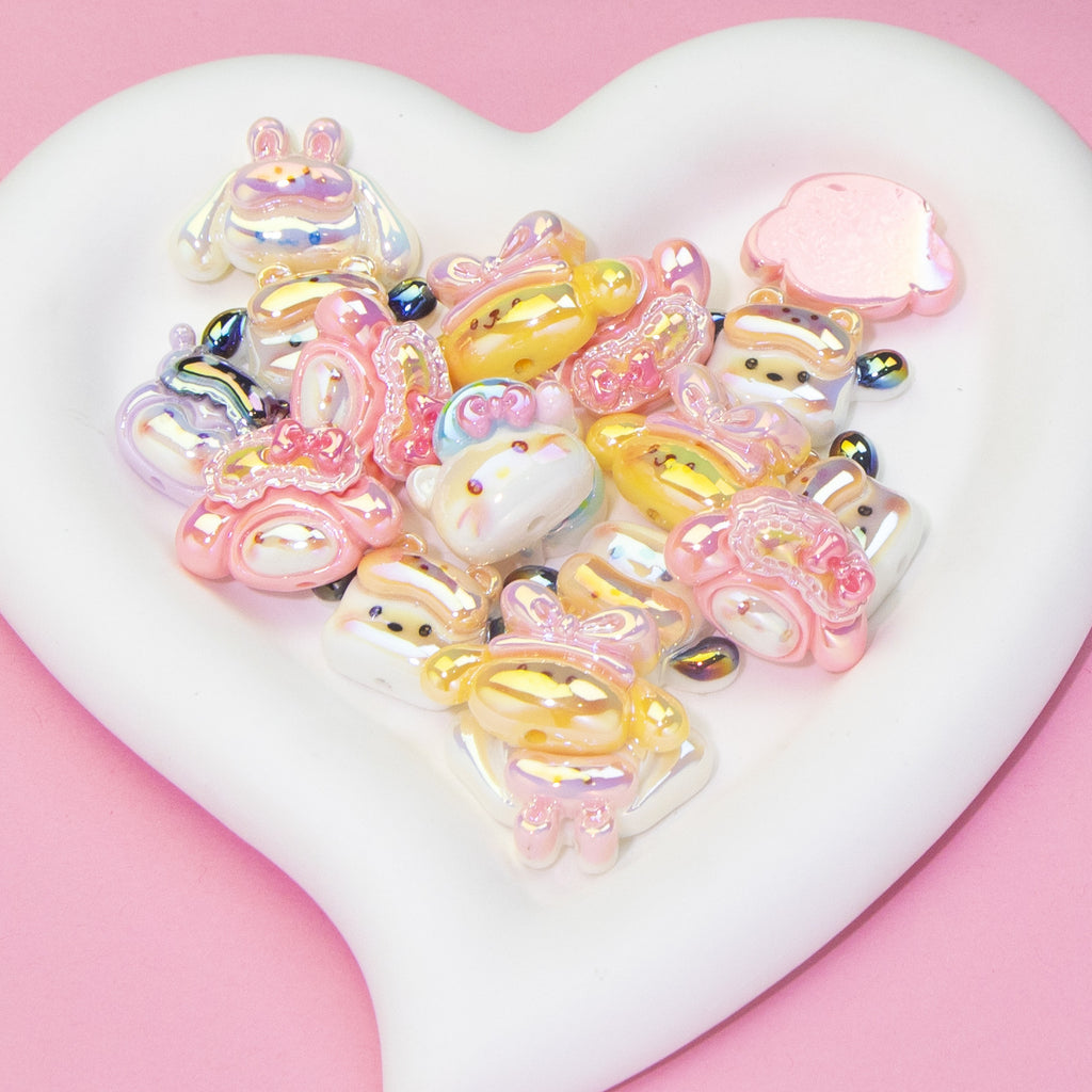 Glossy Sanrio Character Resin Beads Eye Patch Design 10pcs 3