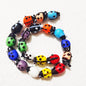 Hand Painted Ladybird Enamel Glass Beads 9x14mm Colorful 20pcs 5