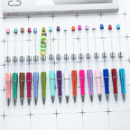 Beadable Ballpoint Pen Hollow Tube Transparent Colorful 18cm