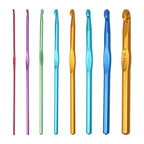 Aluminium Oxide Crochet Needles Variety of Sizes Rainbow Metallic 10pcs 5