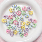 Hand Painted Flower Acrylic Beads 34mm Pastel Wave Dot 5pcs 2