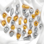 Stainless Steel Baroque Metal Beads Textured Vintage Style 20pcs 4