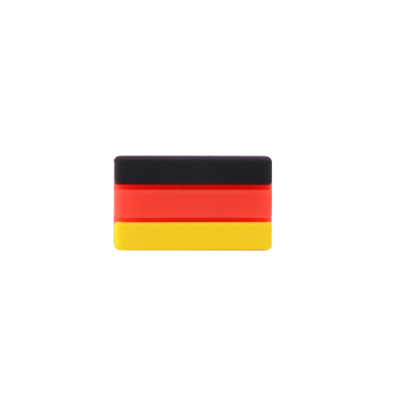 Silicone Focal Beads National Flag Rectangular Design 20pcs 7