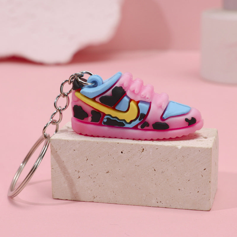 3D Sneaker PVC Shoe Keychain Colorful Miniature Design 6pcs 3