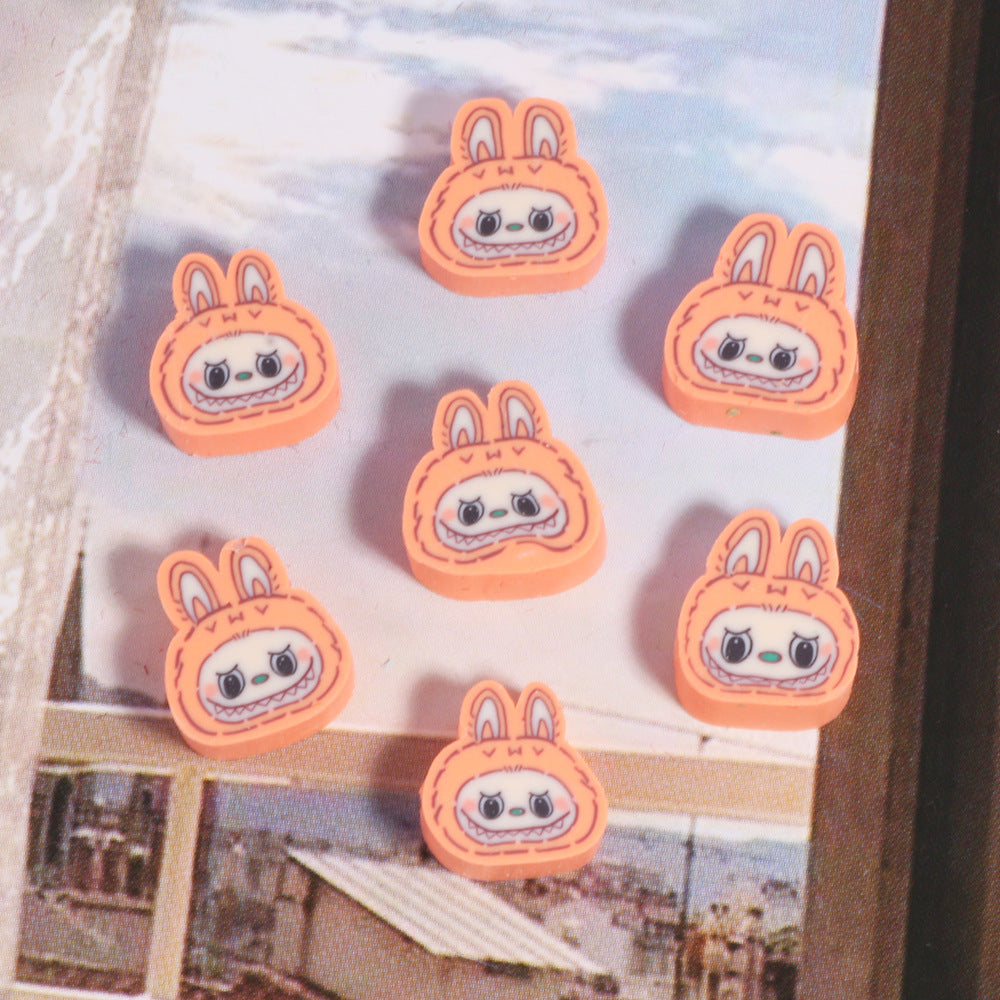 Labub Character Clay Beads 10mm Colorful Bunny Faces 200pcs 8