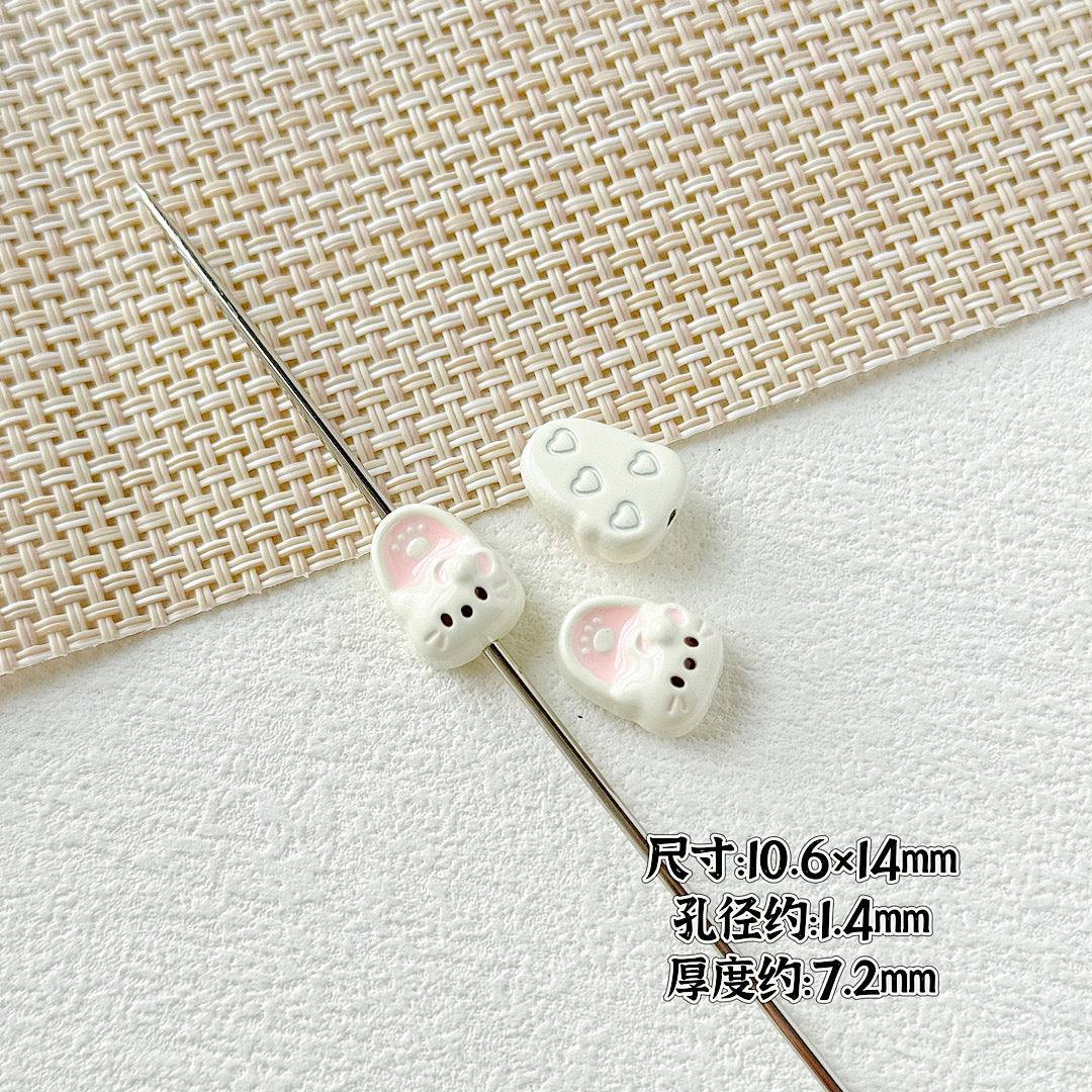 Kite Slippers Metal Beads 14mm Colorful Glossy Painted 10pcs 2