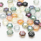 Electroplated Rose Glass Beads 16mm Transparent Iridescent 20pcs 3