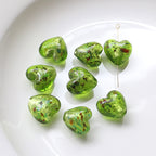 Lampwork Glass Beads Heart 15mm Gold Foil Mixed Colors 20pcs 6