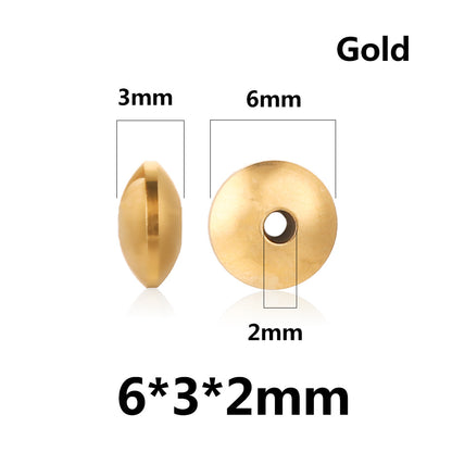 Stainless Steel UFO Spacer Beads 4-8mm Polished 100pcs 12