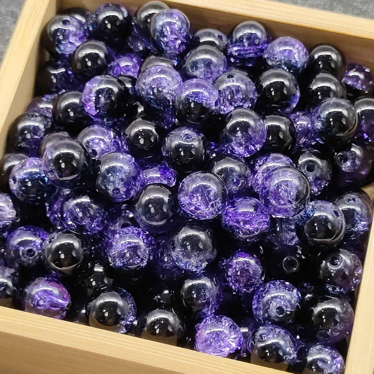 Crackle Glass Beads Round 10mm Transparent Mixed Colors 50pcs 20