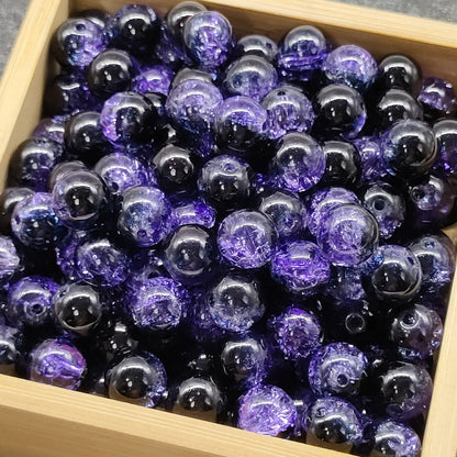 Crackle Glass Beads Round 10mm Transparent Mixed Colors 50pcs 20