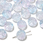 Transparent Floral Round Glass Beads 13mm Pastel Mixed 20pcs 7