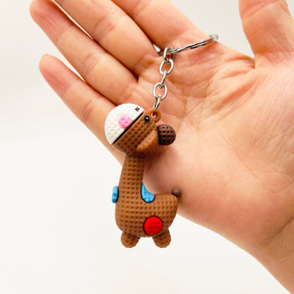 PVC Cartoon Giraffe Keychain Vibrant Colors Chunky Textures 4