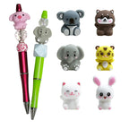 Silicone 3D Focal Beads Cartoon Animal Tiger Wide Eyes 5