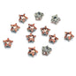 Electroplated Pentagram Glass Beads 10mm Silver White Star Cutouts 50pcs 4