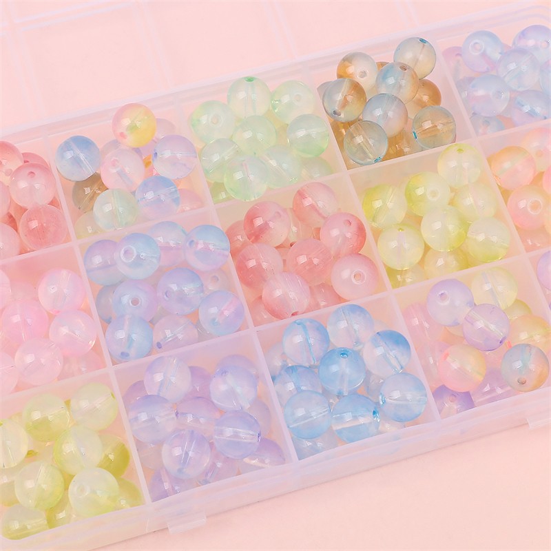 Czech Glass Beads Ball 10mm Pastel Opalescent Mixed Colors 60pcs 3