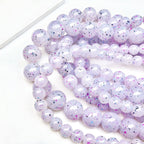 Glitter Round Acrylic Beads 10-14mm Lavender Purple Shimmer 100pcs 4