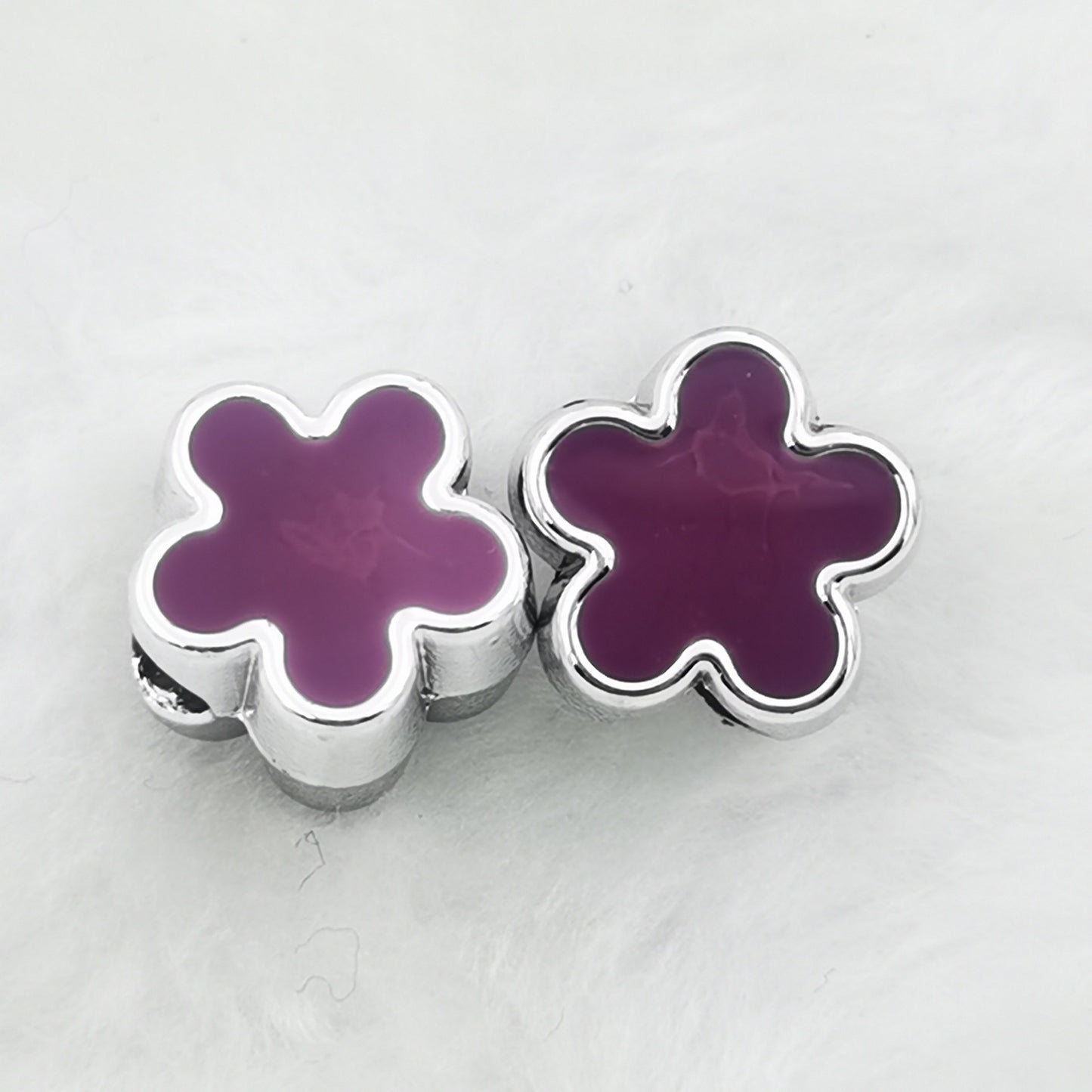Five Petal Flower Acrylic Beads 13mm Enamel CCB Plastic 50pcs 8