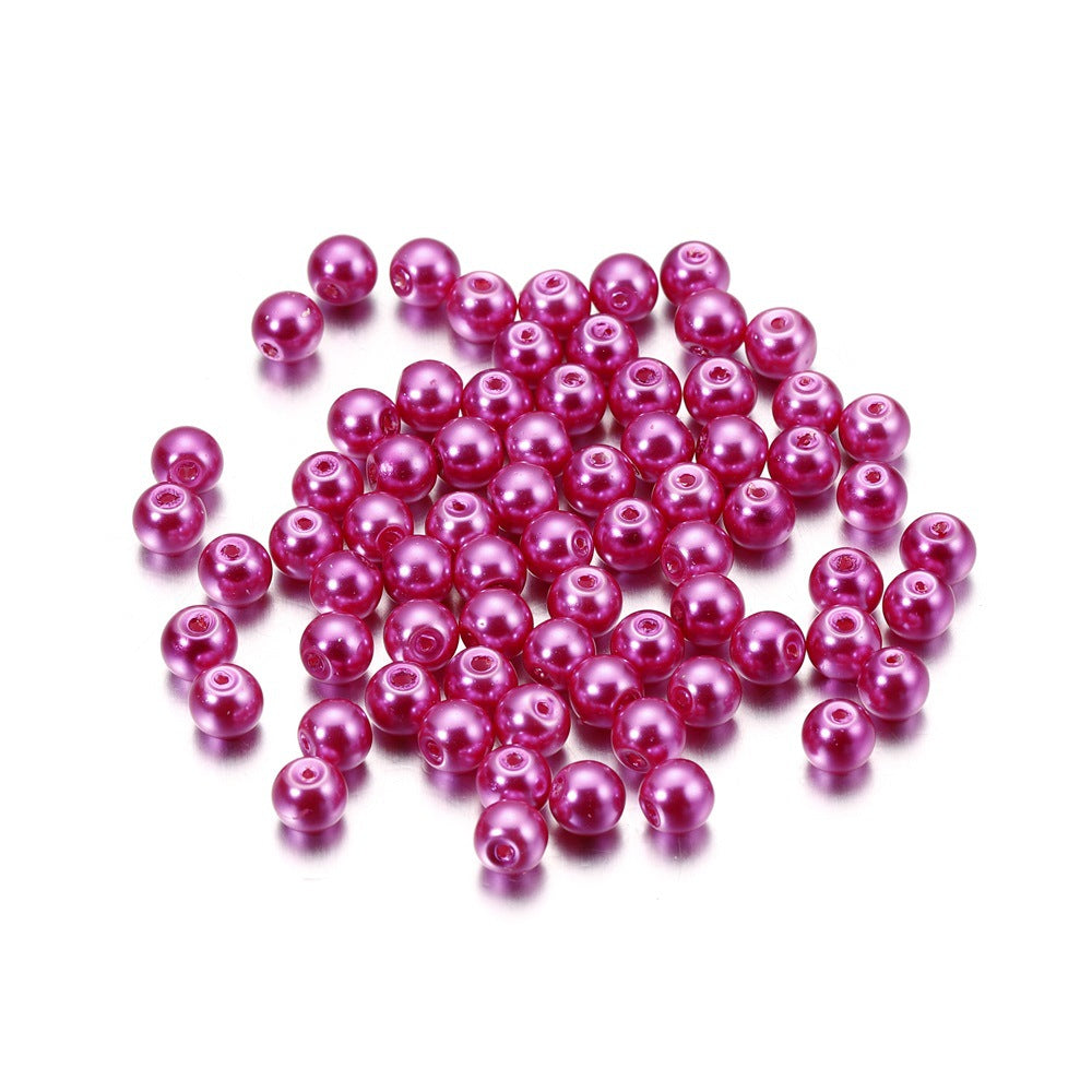Pearl Glass Beads 8mm Imitation Smooth Glossy Mixed Colors 100pcs 36