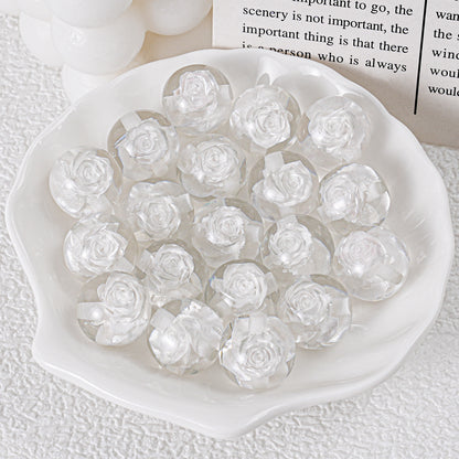 Blooming Flower Resin Beads 16mm Round Colorful 20pcs 9